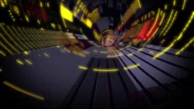 Soyut bilim kurgu tünel döngüsü içinde uçuş. Müzik videosu için VJ hareket grafikleri