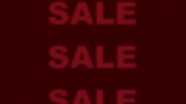 Satış sözcüğünün animasyonu, yakınlaştırma etkisi.