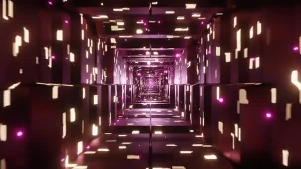 Abstract neon square moving through, VJ concert background, Seamless loop 4k animation, 3d render. — Vídeo de Stock