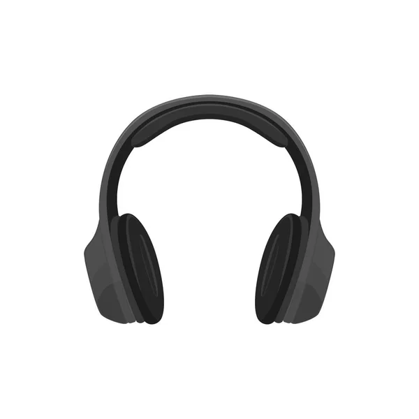 Modern Style Headphone Black Color — Stock Vector
