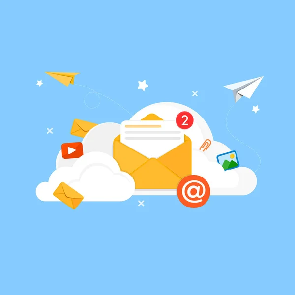 Cloud Email Service Service Messagerie Ligne — Image vectorielle