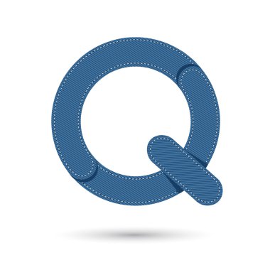 Q Mavi Jeans beyaz arka planda, fütüristik f ile yazı tipi vektör