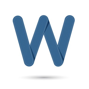 Mavi Jeans beyaz arka planda, fütüristik f ile W yazı tipi vektör
