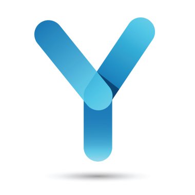 Y font vector with blue color on White background, Futuristic fo