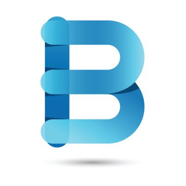 Beyaz arka plan üzerinde mavi renkli B yazı tipi vektörü, Fütüristik fo