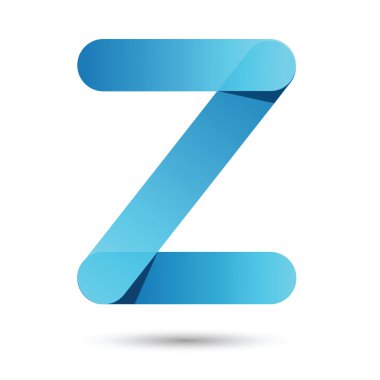 Z font vector with blue color on White background, Futuristic fo