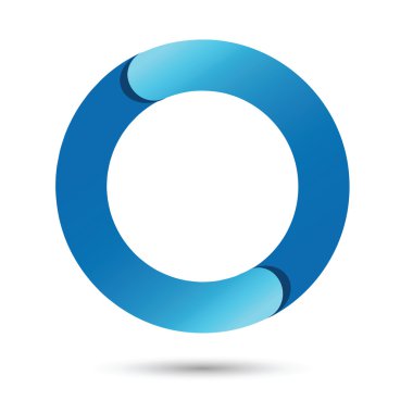 Beyaz arka plan üzerinde mavi renkli O yazı tipi vektörü, Fütüristik fo