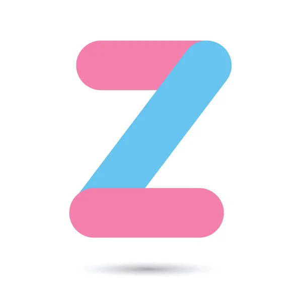 Z 글꼴 벡터 Futu 흰 배경에 블루와 핑크 색상 — 스톡 벡터