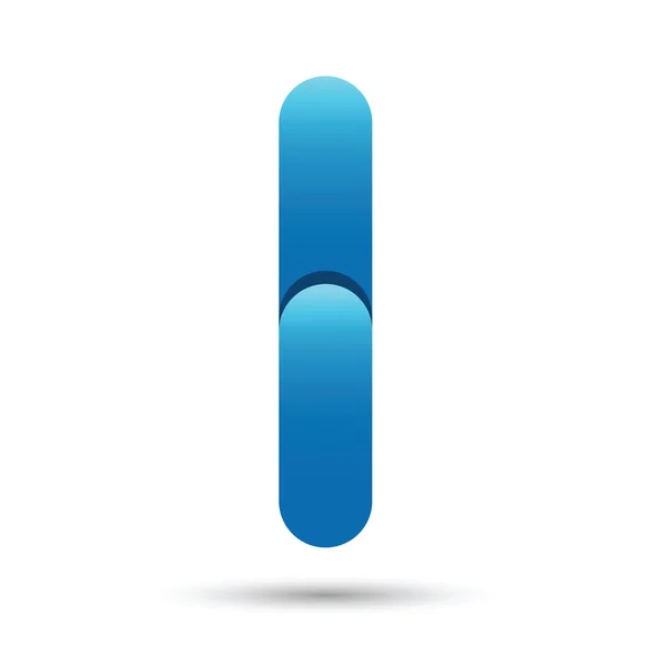 I-Schriftvektor mit blauer Farbe auf weißem Hintergrund, futuristisch — Stockvektor