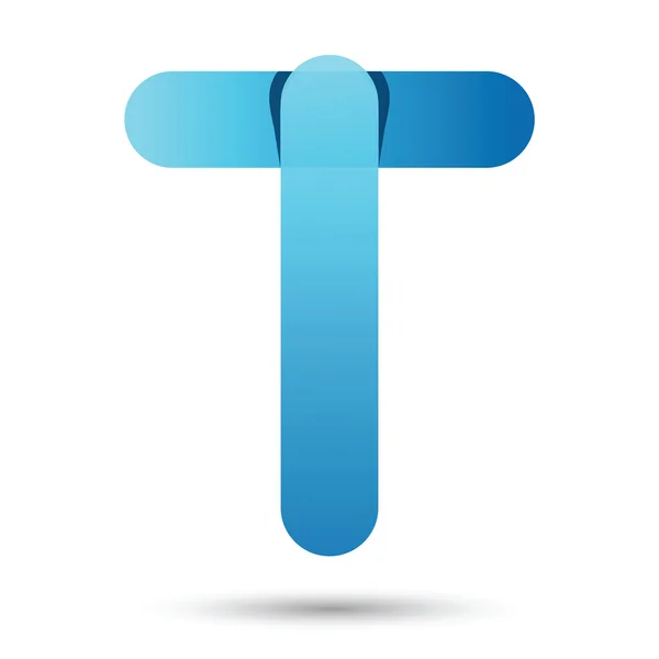 T lettertype vector met blauwe kleur op witte achtergrond, futuristische fo — Stockvector