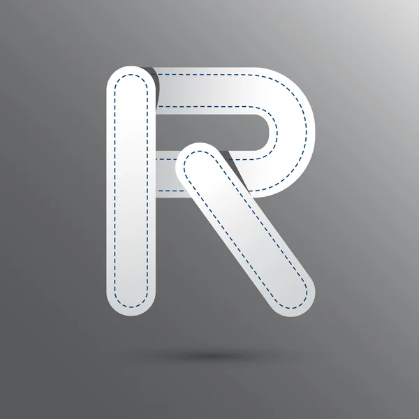 R brief met water witte en grijze kleur. Vector design templat — Stockvector