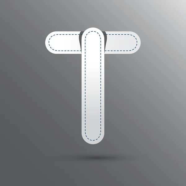T harfi ile su beyaz ve gri renk. Vektör tasarım templat — Stok Vektör