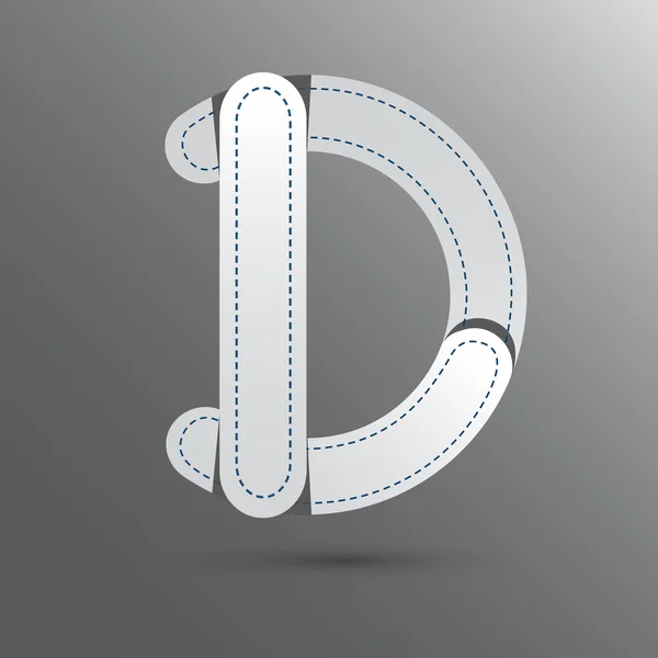 D letter with water white and gray color. Шаблон векторного дизайна — стоковый вектор