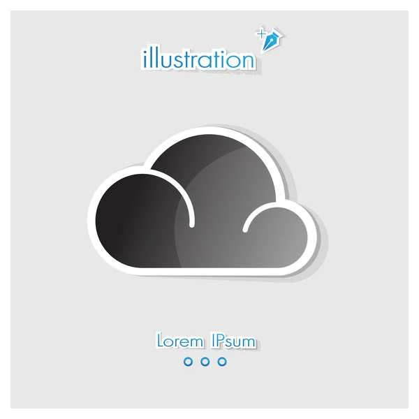 Symbole Cloud, Style Noir, Illustration vectorielle EPS10 — Image vectorielle