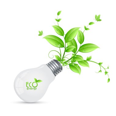 Eko enerji tasarım ağaç bulbs.vector ilusstrati gelişen