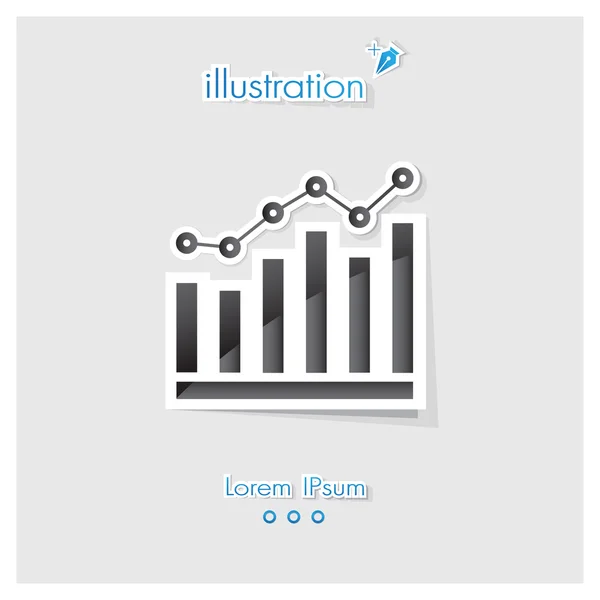 Balkendiagramm-Symbol, schwarzer Stilvektor eps10 Illustration — Stockvektor