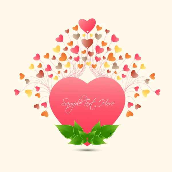 Mutlu Sevgililer günü aşk tebrik kartı renk tam küçük kalp — Stok Vektör