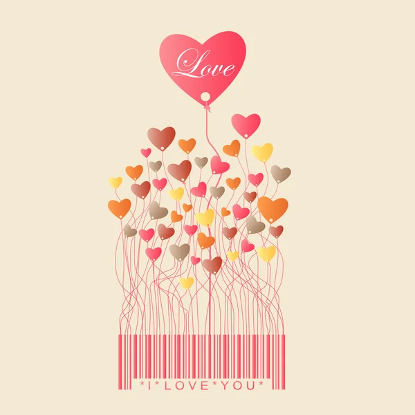 Design pro den svatého Valentýna s barvou plné srdce rostou od — Stockový vektor