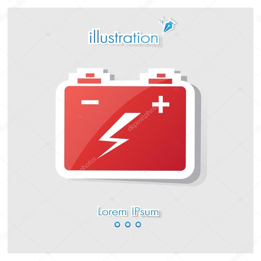 Battery symbol, Red color, Vector EPS10 illustration Stock Vector Image by ©suthep_ed26.hotmail