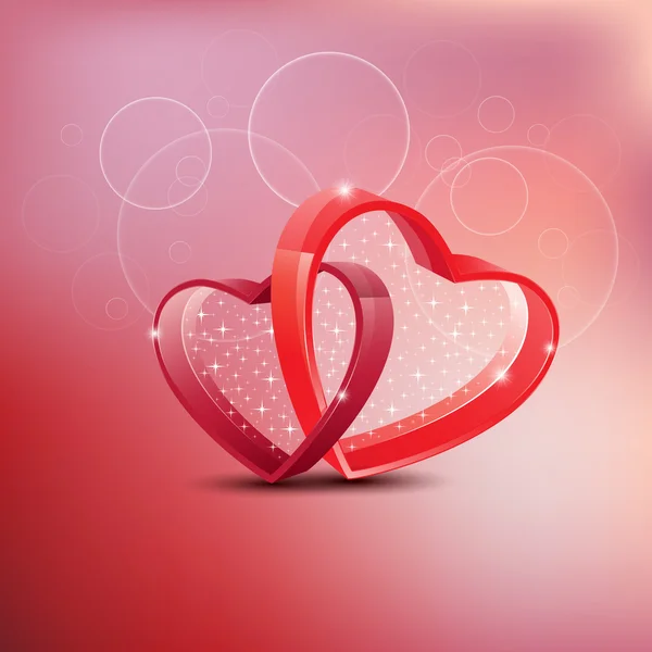 Beautiful happy valentine's day love card with Red Heart on Abtr