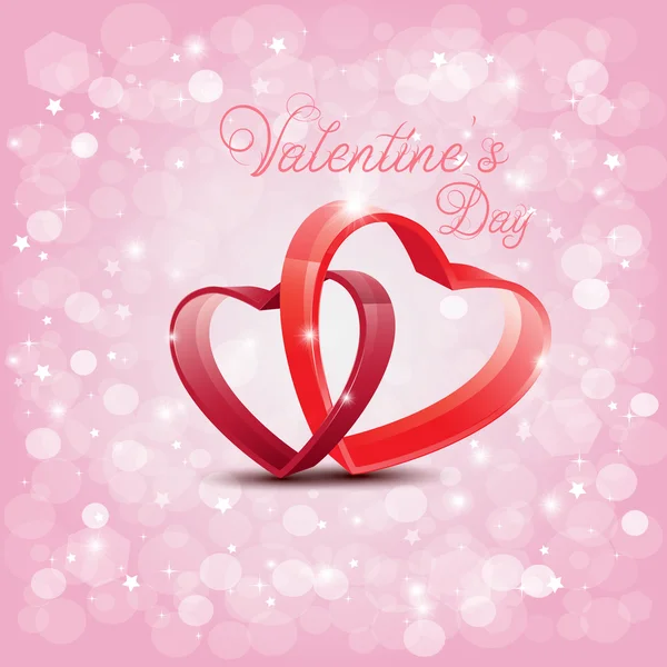 Design para o Dia dos Namorados com Cruz do Coração Vermelho no Abtract backg — Vetor de Stock