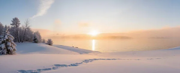 Karla kaplı ağaçlarla kaplı kış manzarası