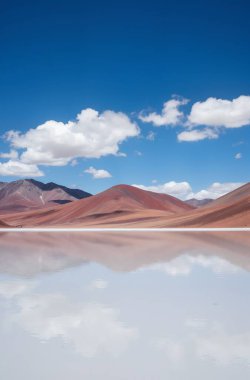 Dağlardaki güzel göl manzarası
