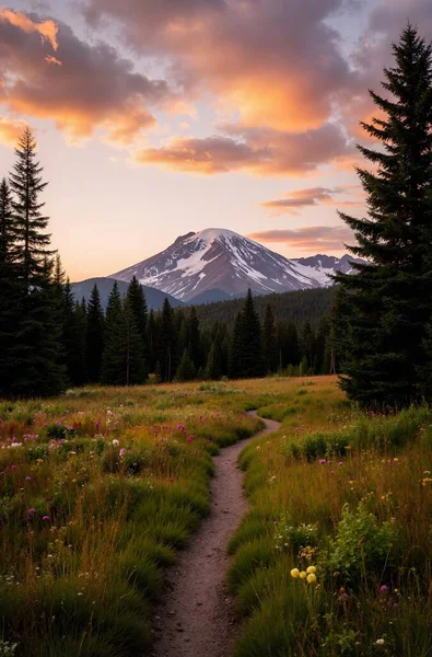 beautiful landscape with mountains. travel concept