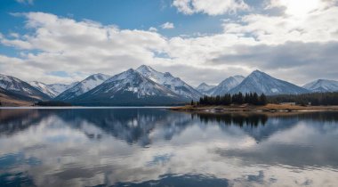 scenic view of beautiful mountains in the autumn forest
