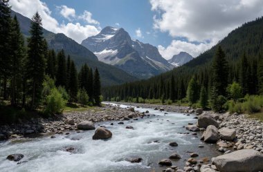 Karlı güzel dağ gölü