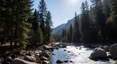 mountain river, nature, travel