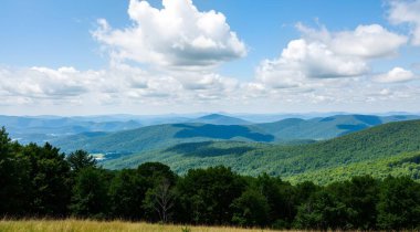 the mountains and blue sky