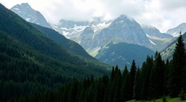 Karlı güzel dağ manzarası