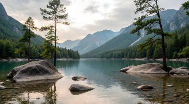 Alplerde güzel dağ gölü