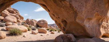 beautiful rock formations in desert