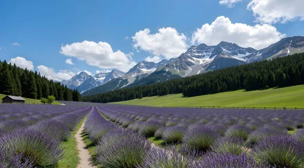 Dağlarda güzel lavanta çiçekleri