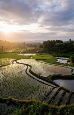 Gölün üzerinde güzel bir gün batımı