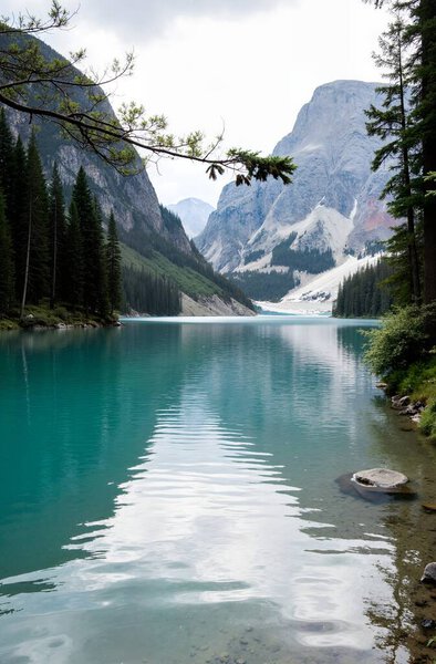 beautiful lake in the mountains