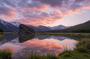 Dağlarda güzel bir gün batımı