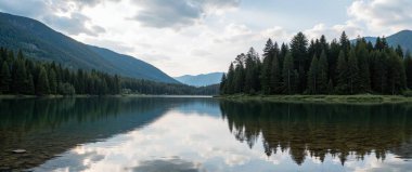 Dağlardaki güzel dağ gölü