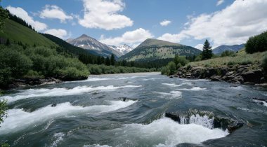 Dağlardaki güzel dağ nehri