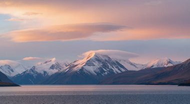 Gölün üzerinde güzel bir gün batımı