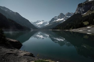 Dağlardaki güzel göl.
