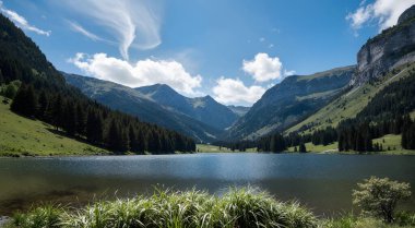 Göllü güzel bir manzara.