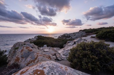 Denizin üzerinde güzel bir gün batımı