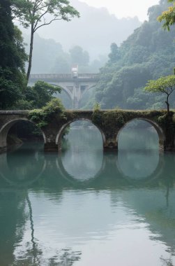 Parktaki nehrin manzarası.