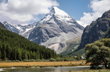 Dağlardaki dağ manzarası