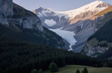 Karlı güzel dağ manzarası