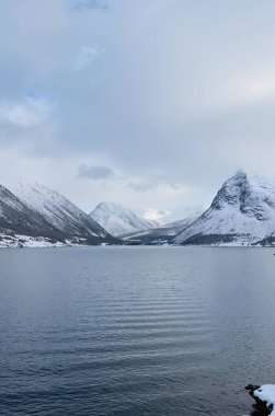 Dağlar ve karla kaplı güzel bir manzara.