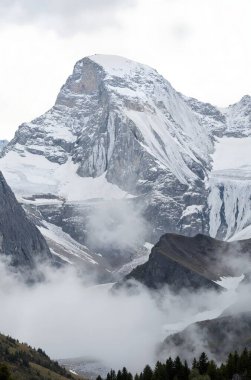 Dağlardaki karlı manzaranın güzel bir manzarası.